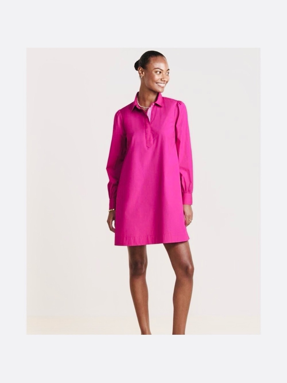 NWT Vineyard Vines Poplin Popover Long Sleeve Shirt Dress. Size XL